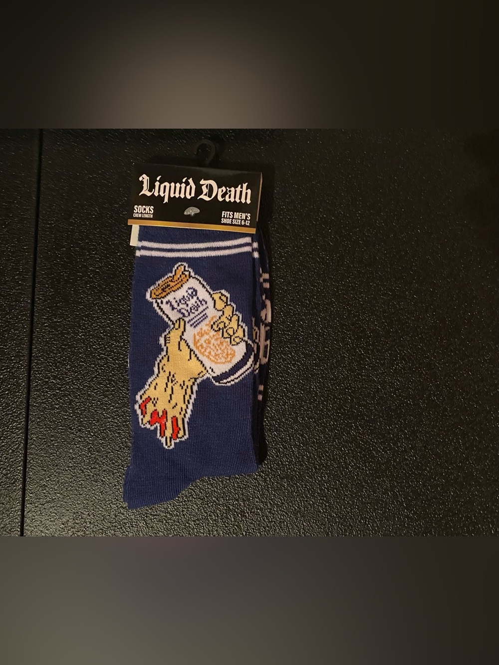Fun Novelty Socks Featuring Liquid Death